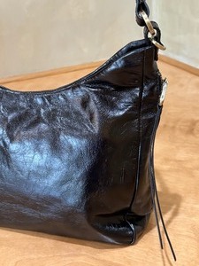lot 48 image: Leather Black Hobo Handbag, New with Tags