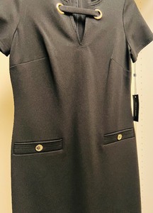 lot 184 image: Brand Tommy Hilfiger New Stunning Short Sleeve Dress in Black with Subtle Details