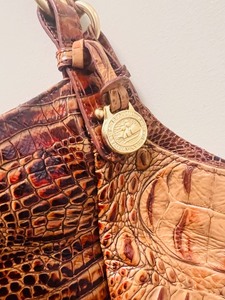 lot 152 image: Brahmin Jacqueline Croc Embossed Leather Hobo Style Tote Bag