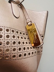 lot 165 image: Lightweight Ralph Lauren Gold Metallic Tote Bag  with Beautiful Details