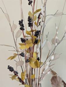 lot 203 image: Pair of Feather and Faux Foliage Arrangements