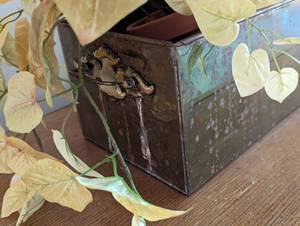 lot 207 image: Decorative Copper Box and Faux Foliage