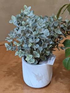 lot 192 image: Three Potted Faux Floral Arrangements
