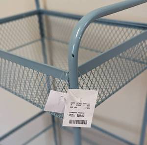 lot 79 image: Small Blue Metal Rolling Utility Cart