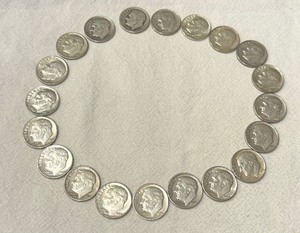 lot 219 image: (20) United States Silver Roosevelt Dimes