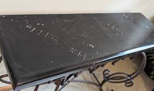 lot 67 image: Marble Topped Iron Console Table