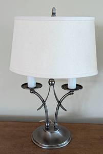 lot 8B image: Pair of Silver Decorative Table Lamps