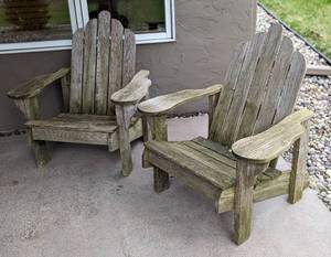 lot 71 image: Pair of Wood Adirondack Chairs