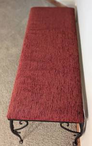lot 69 image: Upholstered Decorative Metal Bench