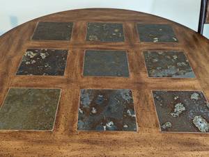 lot 86A image: Slate Tile Topped Wood Pub Table