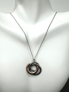 lot 9 image: Tiffany 1837 Interlocking Circle 3-strand Necklace 925 Silver Rubedo Metal TIFFANY & Co