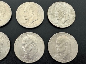 lot 228 image: (9) Bicentennial Eisenhower Dollar Coins