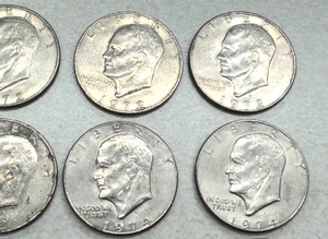 lot 225 image: (12) Eisenhower Dollar Coins