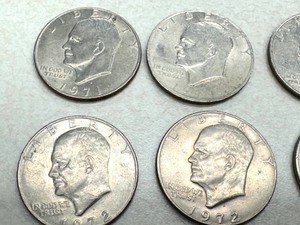 lot 222 image: (12) Eisenhower United States Silver Dollar Coins