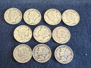 10 Mercury Dimes