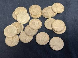 20 Silver Canadian Quarter Dollars