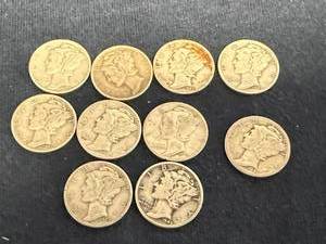 10 Mercury Dimes