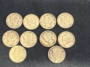 10 Mercury Dimes