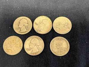 Mixed Lot 6 Silver Quarters