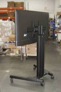 lot 6 image: LG 65 UHD 4K Smart LED Television  Display 65UJ6300 on Heavy Duty Chief Rolling Stand with Remote & HDMI