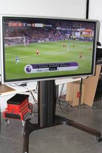 lot 13 image: Sharp PN-L602B Professional  Commercial HD Touchscreen LCD Monitor  Display  TV on Chief Rolling Stand  Cart