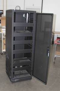 lot 49 image: Middle Atlantic Professional  Commercial ERK-3525 Audio & Video Equipment Rack with Doors & Mobile Rolling Caster Base