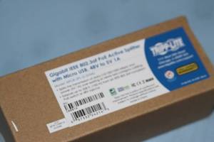 lot 123 image: Lot of 50 - NEW in Box  Eaton  Tripp-Lite Power-Over-Ethernet PoE Active Splitter with Micro USB Connector