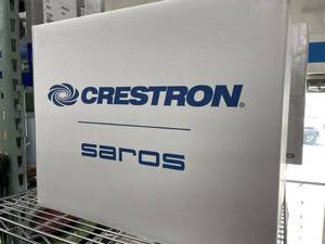 lot 136 image: New in Box  PAIR of Crestron SAROS SR6T-B-T 2-Way Surface Mount Indoor  Outdoor Pro Audio Loudspeakers  Speakers