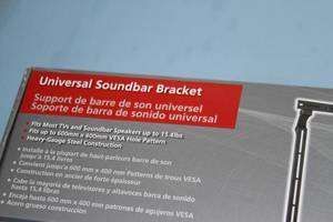 lot 110 image: New in Box Universal Sound Bar Soundbar Adjustable Mounting Bracket