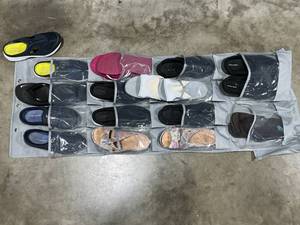 Shoe Organizer (no hooks) Containing Womens Shoes & Flip Flops Mostly SZ 10W