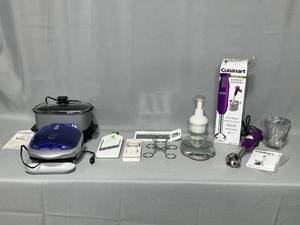 Cuisinart Smart Stick Hand Blender, West End Cooker 5-6 Qt, Small George Forman Grill, Food Scale
