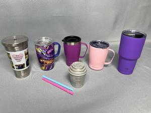 Various Travel MugsTumblrs Inc Swig (missing straw), Smoothie Measure Shake & Pour & More