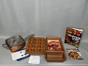 Copper Chef Collection Inc Baking Pan, MuffinCupcake Tin, Bread Pan & Cook Book