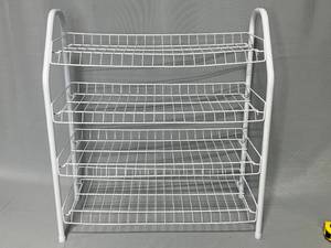 4 Shelf White Wire Storage Rack