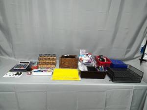 Office Supplies - Wire Baskets, Cash Box, Readers, Command Strips, Calculators, Flashlights, Pens, Stapler, Safety Pins and More