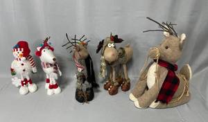 Christmas Themed Stuffed Animals - One is missing red nose
