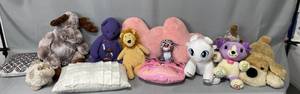 Various Stuffed Animals and Decorative Pillows - Excellent Condition