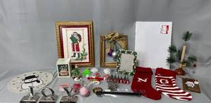 Christmas Stockings N and G, Precious Moments Revolving Musical. Nail Stickers, Snowman Placemat, Santa Cross Stitch, Christmas Frames, Wrapping Boxes, and Other Great Christmas Decor