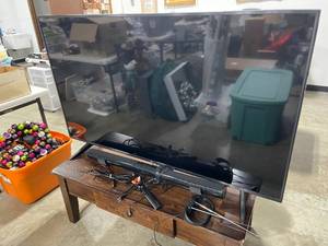 65 LG TV on Stand (legs). Has Cords, HDMI Cord, Remote - working condition and Innovative Technology Sound Bar w Power Cord - working condition