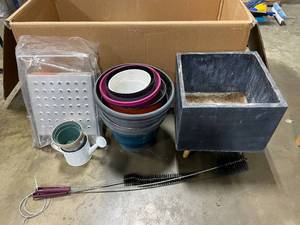 Planters and Pots - Variety of Sizes and Materials, Square Planter and Little Giant Work Platform, etc.