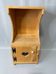 Cute Wooden Cabinet w Door & Heart Cut Out