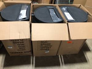 Lot of RTS Home Accents 50 Gal. Rain Barrel Black Colour with Plastic Spigot Customer Returns See Pictures