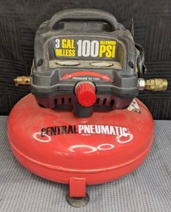 lot 23A image: Central Pneumatic 3-Gallon Oil-Less 100 Max PSI Air Compressor