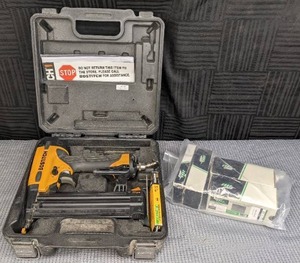 lot 18A image: Bostitch Pneumatic StapleNail Gun with Case and Brad Nails