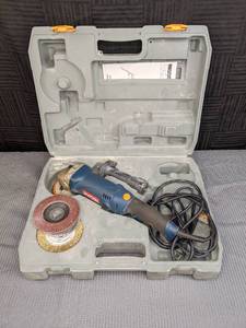 lot 30A image: Ryobi 4.5 Angle Grinder with Rotating Rear Handle and Accessories in Case