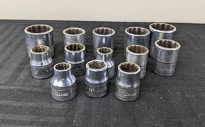 lot 16 image: Snap-On 38 Shallow Socket Set 12 Point 8mm to 19mm