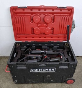 lot 27A image: Craftsman 19.2V 6 Tool Set with Rolling Case