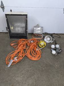 lot 140 image: Two 50 Extension Cords and Multiple Lights