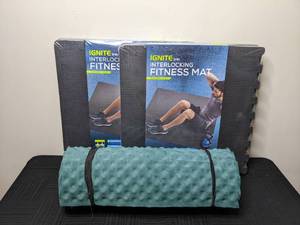 lot 142 image: Yoga Mat and Two Ignite Interlocking Fitness Mats