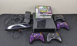 lot 6A image: Xbox 360 with Games, Kinect and Controllers